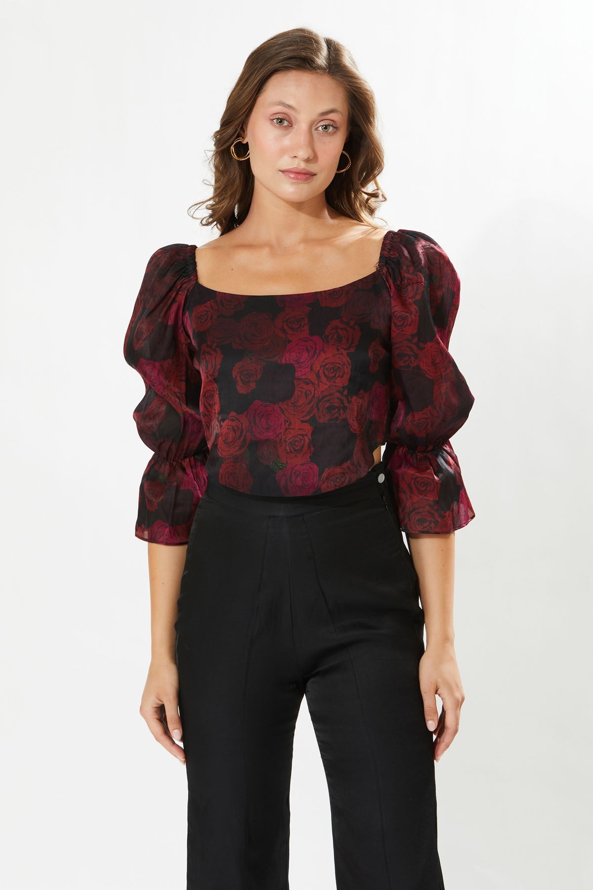 Buy Designer Meadow Marie Sleeve Printed Top for Women at ScrollnShops